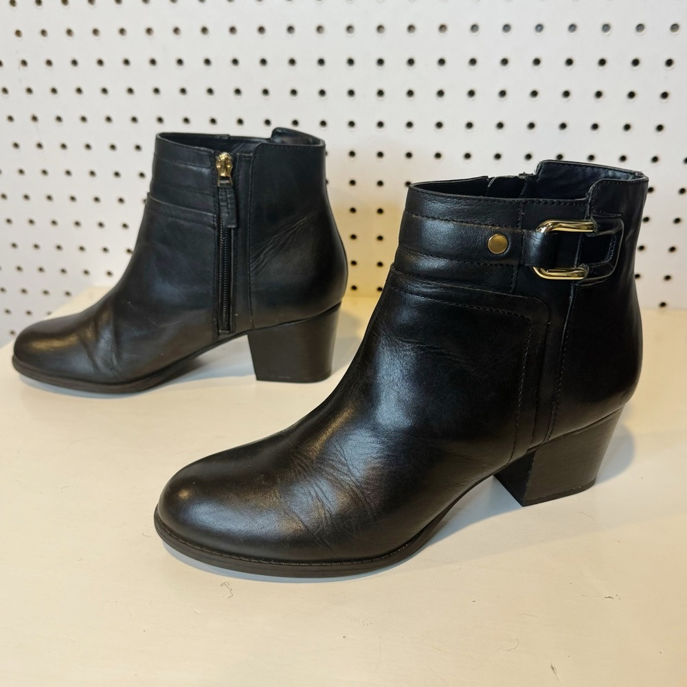 Franco Sarto | Halstead Black Leather Bootie‎ Sz. 8.5
